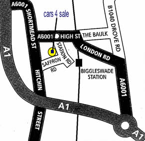 map of how to get to Cars 4 Sale in Biggleswade